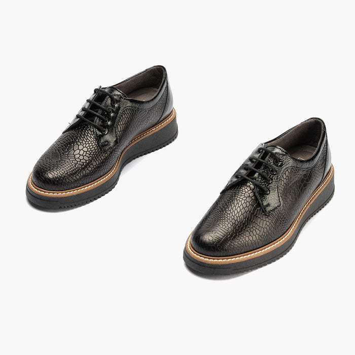 pitillos Blucher Combinado de mujer color negro Solo queda un día