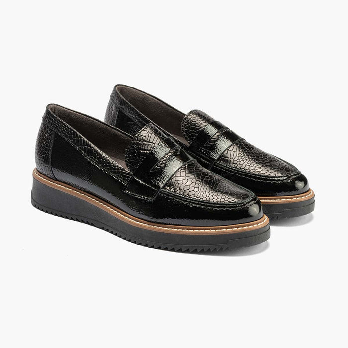 pitillos Mocasín Combinado mujer color negro Grandes descuentos