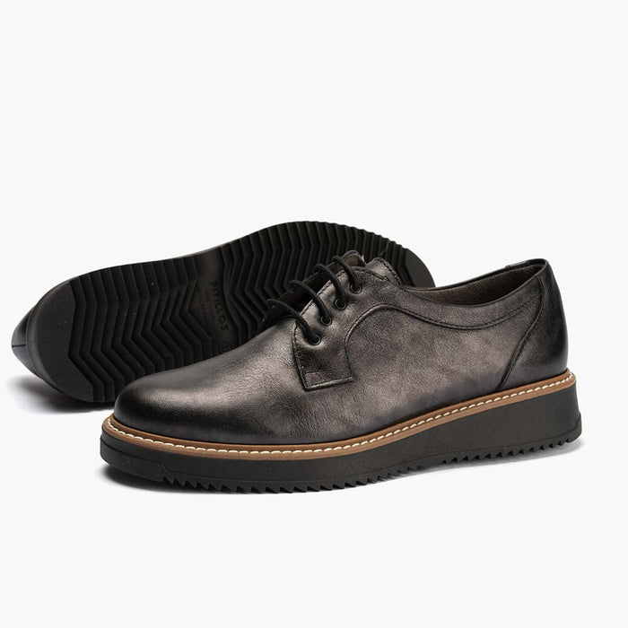 pitillos Blucher en Laminado para mujer color antracita Liquidación