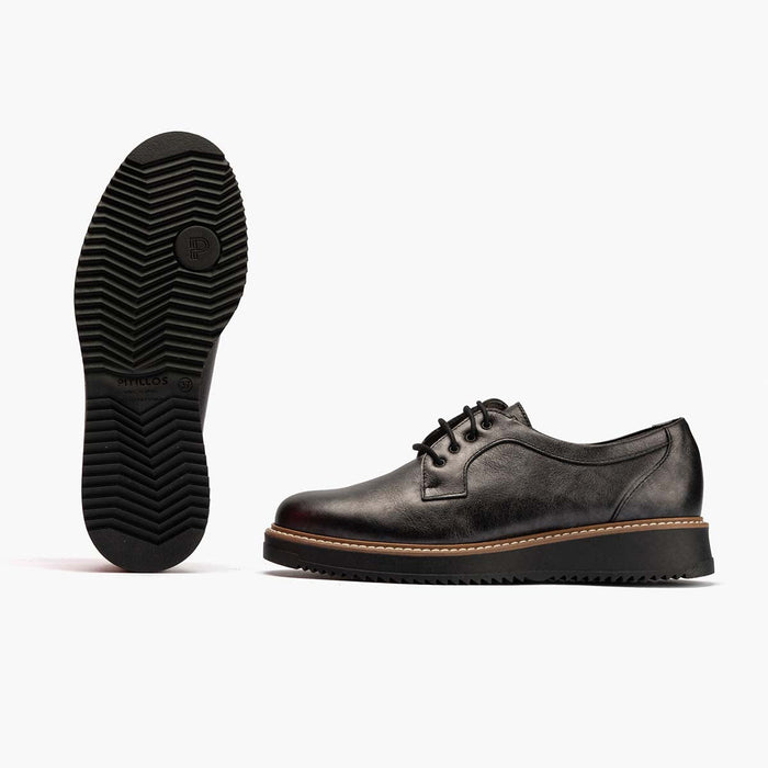 pitillos Blucher en Laminado para mujer color antracita Liquidación