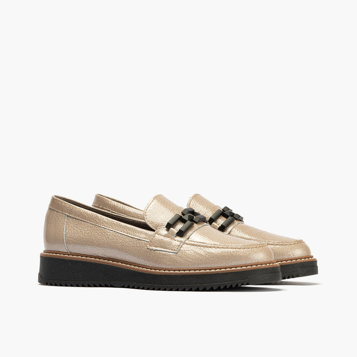pitillos Mocasín Adorno de mujer color piedra Ahorra y exporta