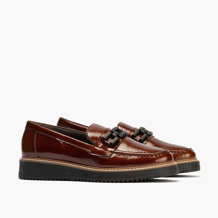 pitillos Mocasín Adorno de mujer color cuero