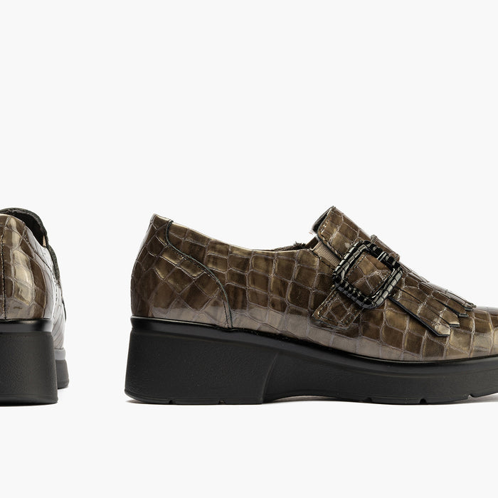 pitillos Zapato Abotinado Flecos Coco para mujer color humo Oferta exclusiva