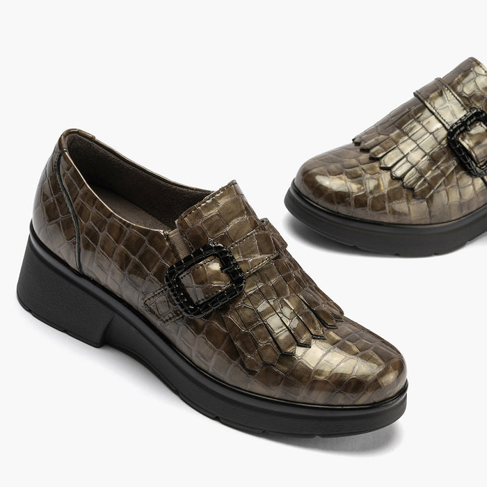 pitillos Zapato Abotinado Flecos Coco para mujer color humo Oferta exclusiva