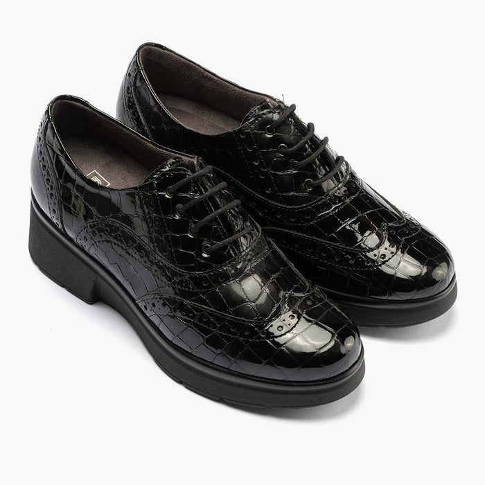 pitillos Zapato Inglés Coco de mujer color negro Última moda