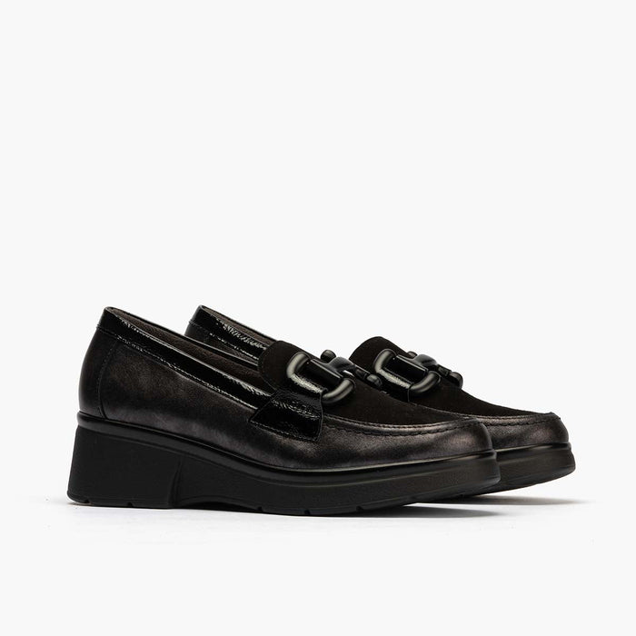 pitillos Mocasín Adorno para mujer color negro En línea