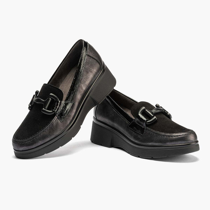 pitillos Mocasín Adorno para mujer color negro En línea
