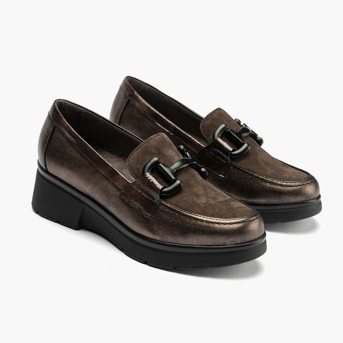 pitillos Mocasín Adorno de mujer color marrón Outlet