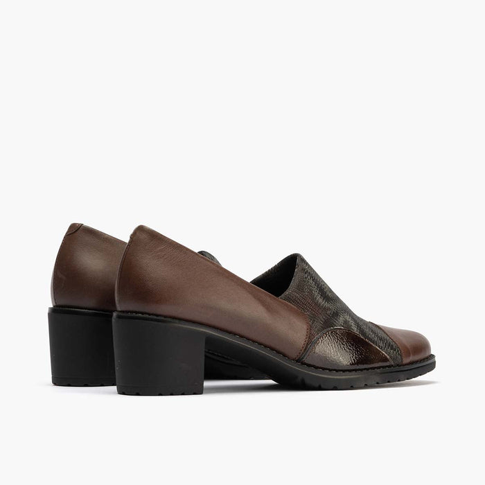 pitillos Zapato Abotinado Lycra para mujer color marrón Venta caliente