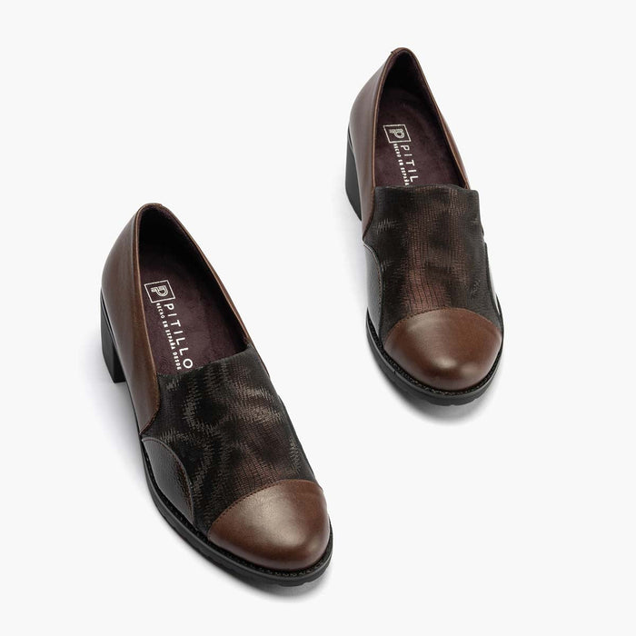 pitillos Zapato Abotinado Lycra para mujer color marrón Venta caliente