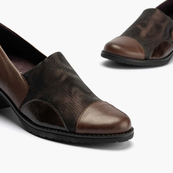 pitillos Zapato Abotinado Lycra para mujer color marrón Venta caliente