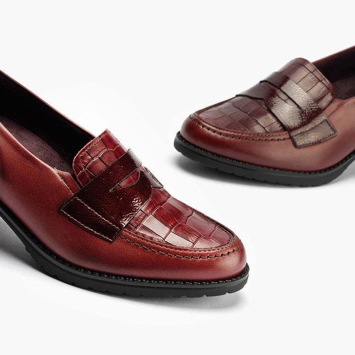 pitillos Mocasín mujer color burdeos Gran oferta