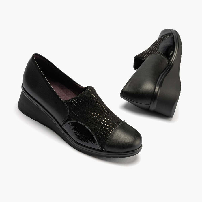 pitillos Zapato Abotinado Lycra para mujer color negro Ventas relámpago