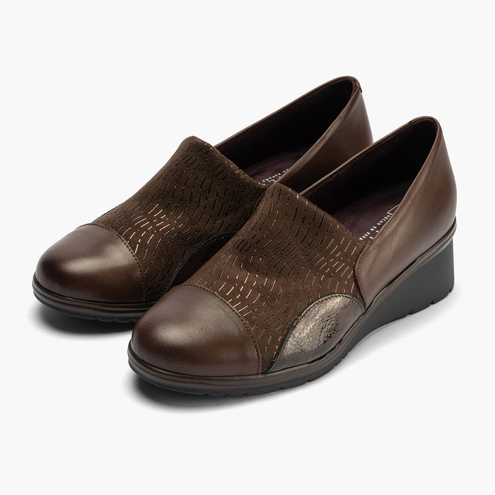 pitillos Zapato Abotinado Lycra de mujer color marrón Descuento