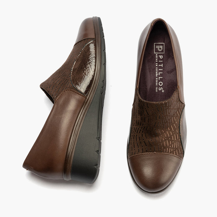 pitillos Zapato Abotinado Lycra de mujer color marrón Descuento