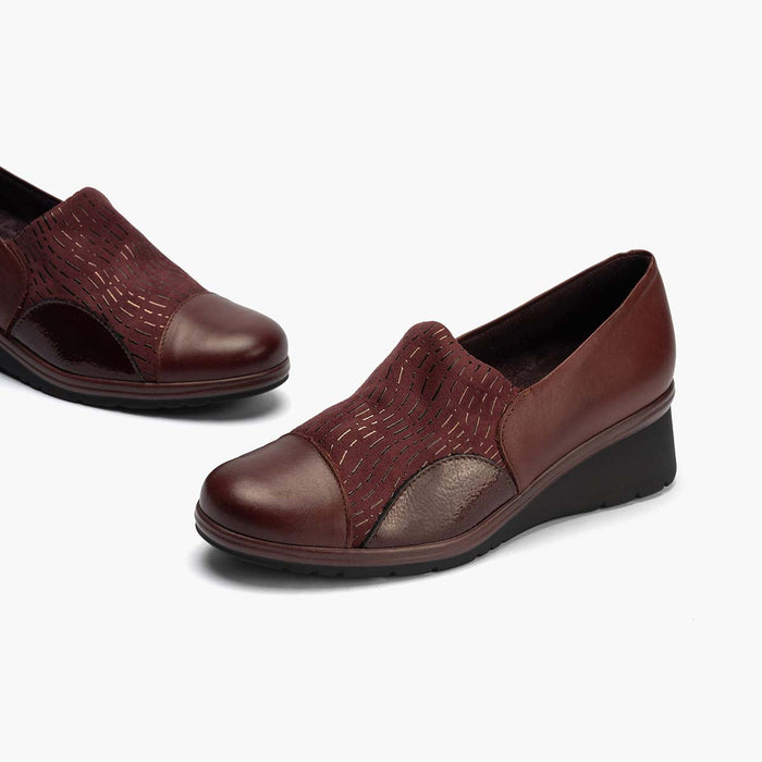 pitillos Zapato Abotinado Lycra para mujer color burdeos Tienda