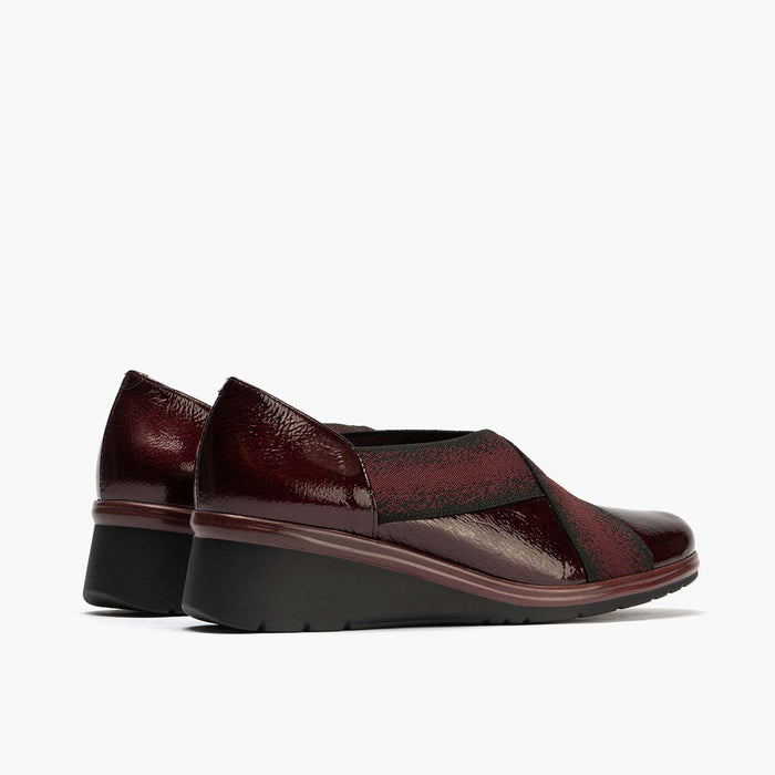 pitillos Zapatos Elásticos Cruzados de mujer color burdeos Liquidación