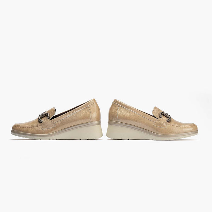 pitillos Mocasín Adorno de mujer color piedra Mejor oferta