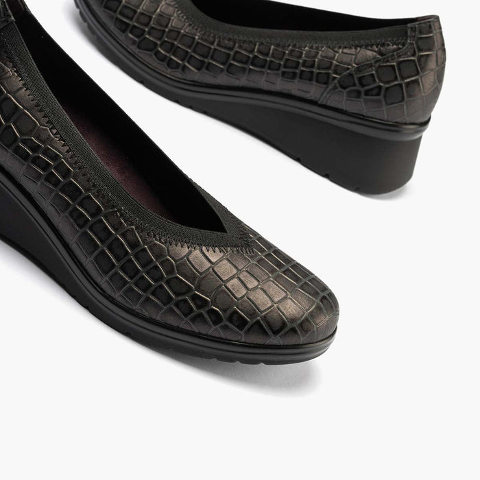 pitillos Zapato Salón Pico con Elástico para mujer color negro Envío gratis
