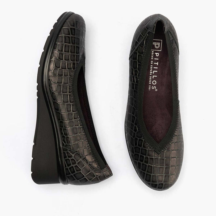 pitillos Zapato Salón Pico con Elástico para mujer color negro Envío gratis