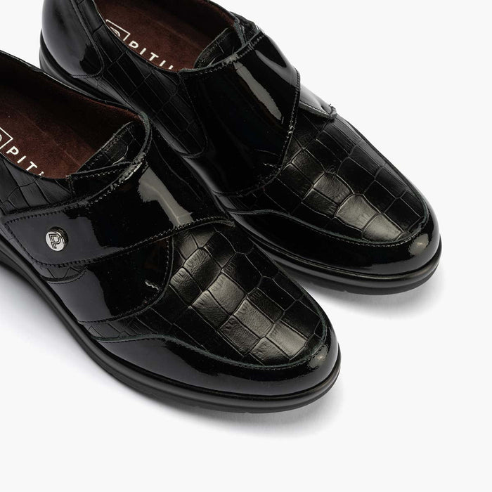pitillos Blucher Velcro en Coco mujer color negro Oferta especial
