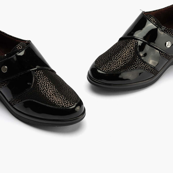 pitillos Blucher Lycra Con Velcro para mujer color negro Promoción por tiempo limitado