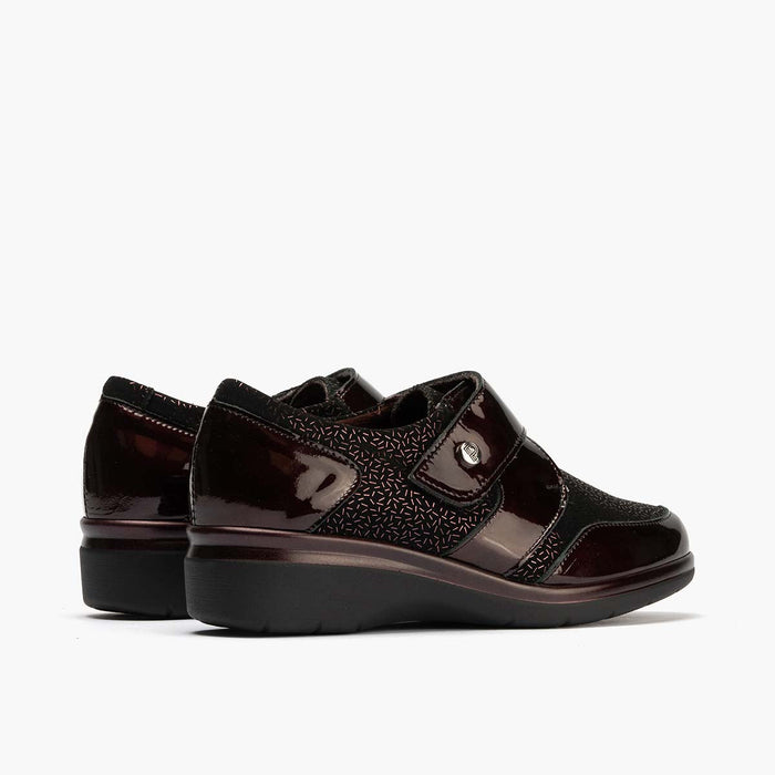pitillos Blucher Lycra Con Velcro de mujer color burdeos Oferta especial de fábrica