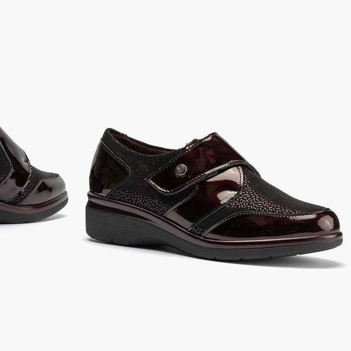 pitillos Blucher Lycra Con Velcro de mujer color burdeos Oferta especial de fábrica