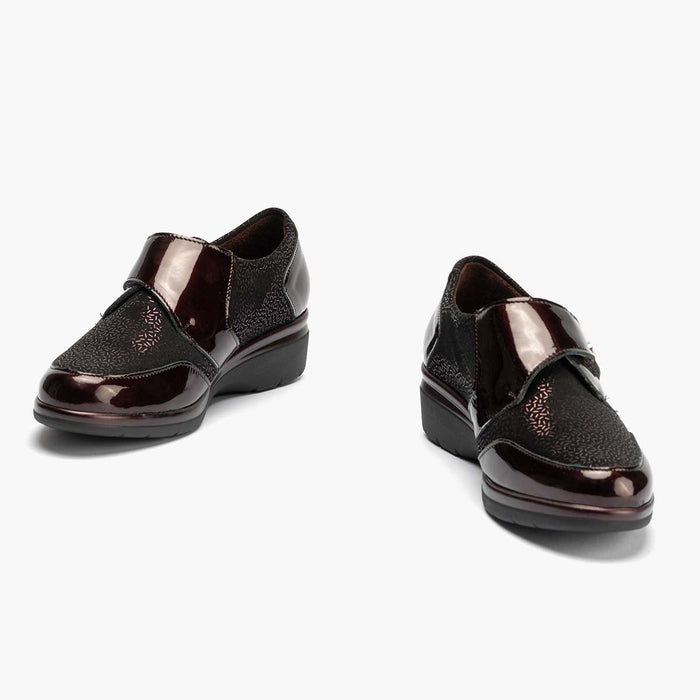 pitillos Blucher Lycra Con Velcro de mujer color burdeos Oferta especial de fábrica