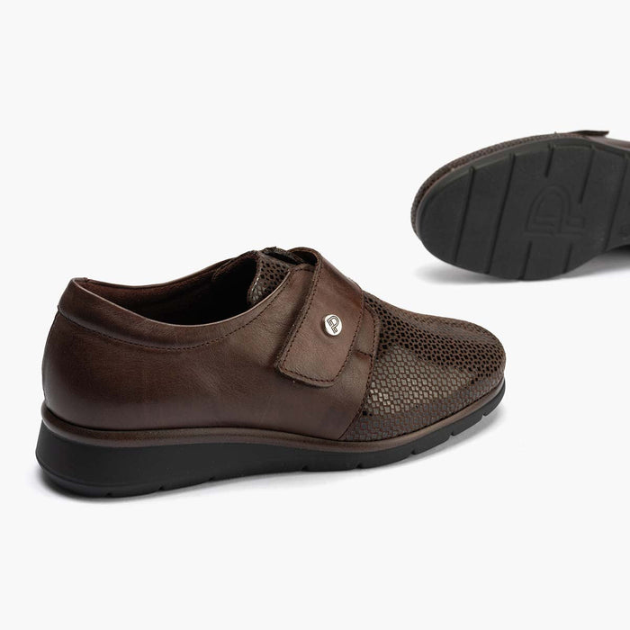 pitillos Blucher Correa para mujer color marrón Tienda de fábrica