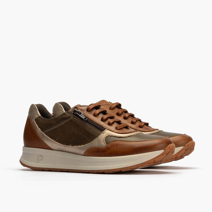 pitillos Zapato Deportivo con Cremallera mujer color cuero Ofertas de temporada