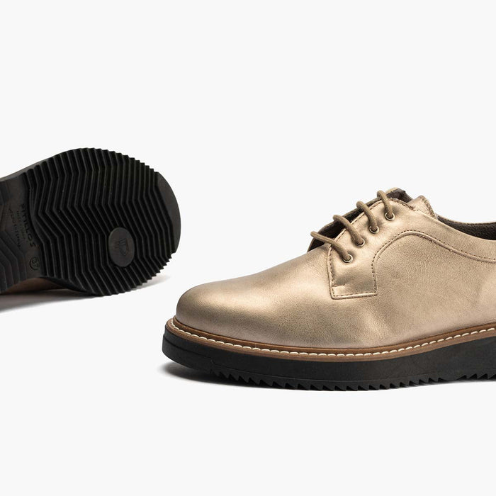 pitillos Blucher en Laminado para mujer color piedra Devoluciones gratuitas