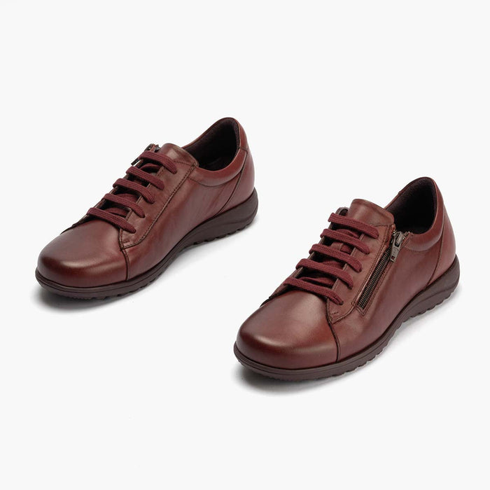 pitillos Zapato Deportivo con Cremallera para mujer color burdeos Outlet