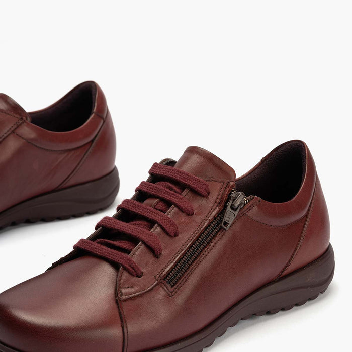 pitillos Zapato Deportivo con Cremallera para mujer color burdeos Outlet