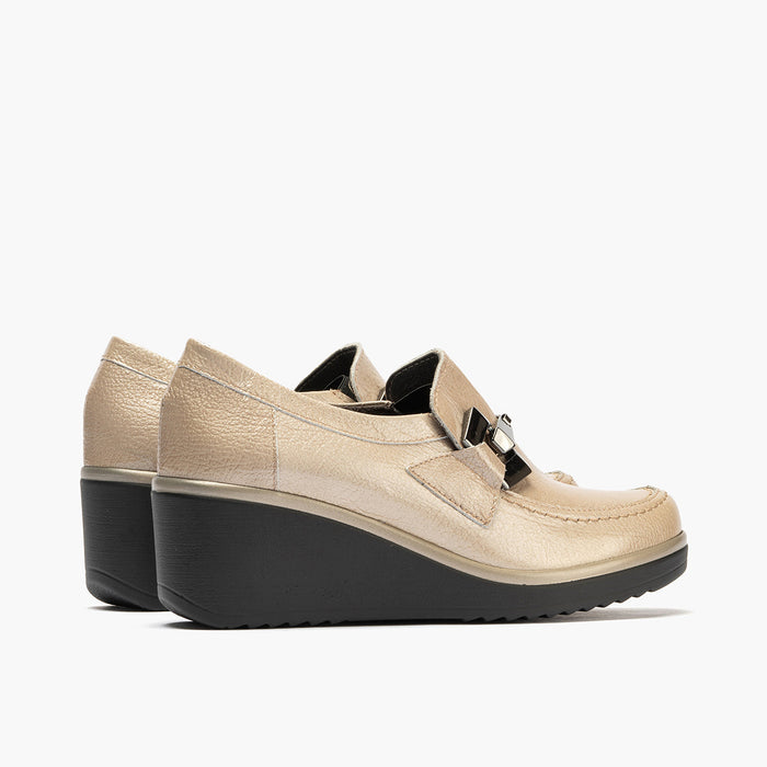 pitillos Zapato Abotinado en Charol mujer color piedra Outlet online