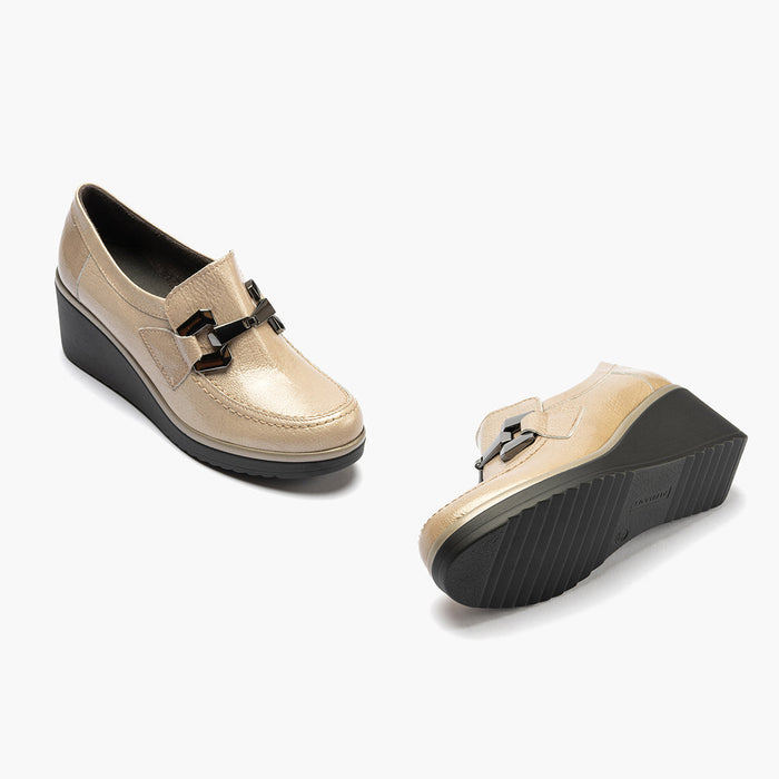 pitillos Zapato Abotinado en Charol mujer color piedra Outlet online
