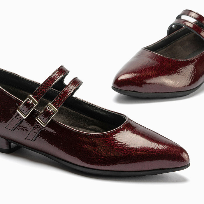 pitillos Mercedes en Charol de mujer color burdeos Gran oferta