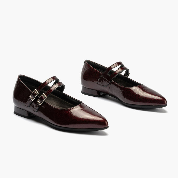 pitillos Mercedes en Charol de mujer color burdeos Gran oferta