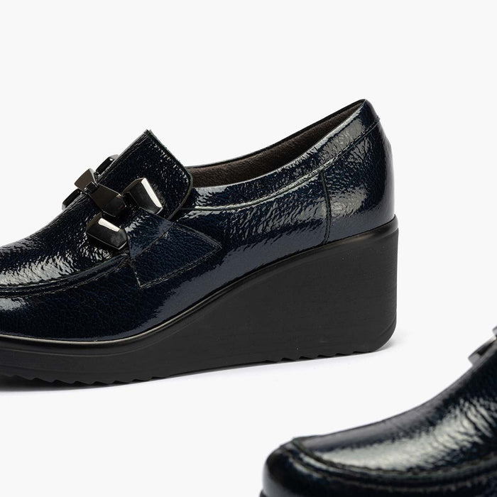 pitillos Zapato Abotinado en Charol para mujer color marino Rebajas baratas