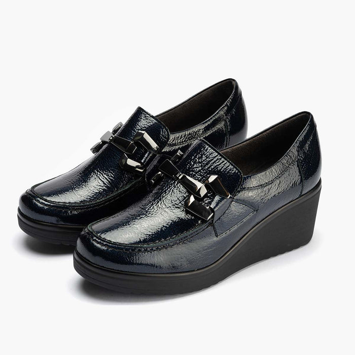 pitillos Zapato Abotinado en Charol para mujer color marino Rebajas baratas