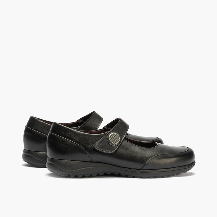 pitillos Mercedes con Velcro de mujer color negro Rebajas de fábrica