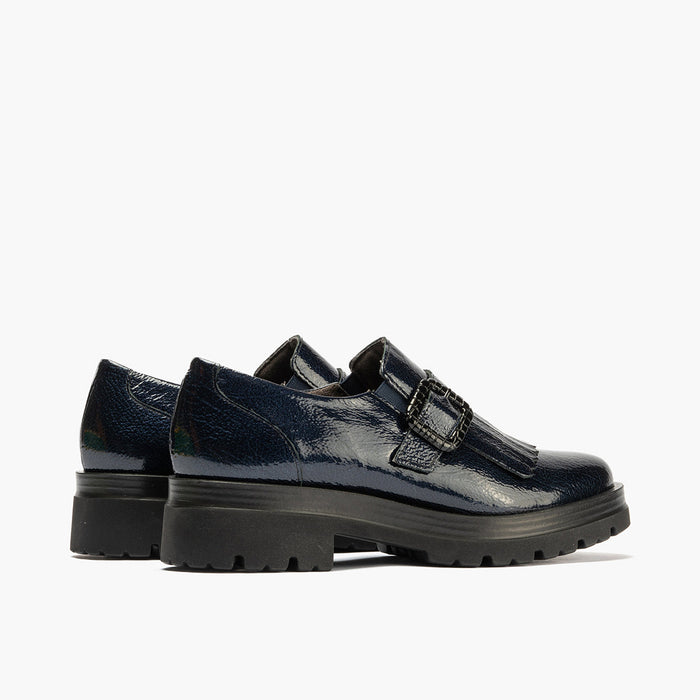 pitillos Zapato Abotinado en Charol de mujer color marino Ventas relámpago