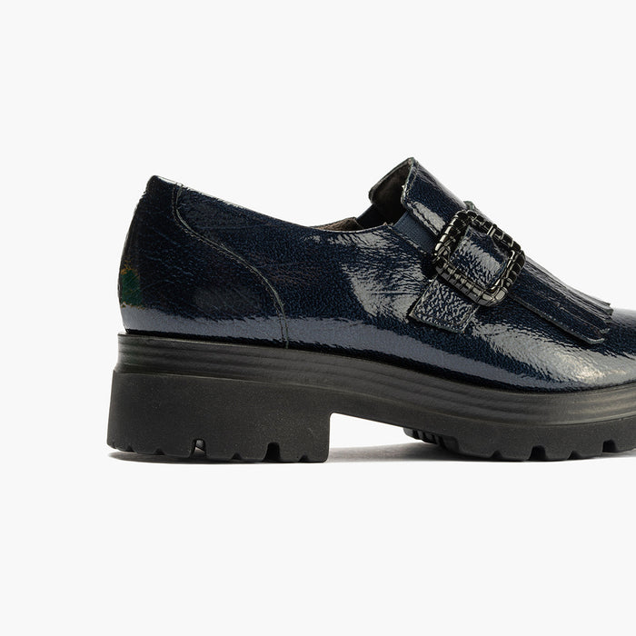 pitillos Zapato Abotinado en Charol de mujer color marino Ventas relámpago