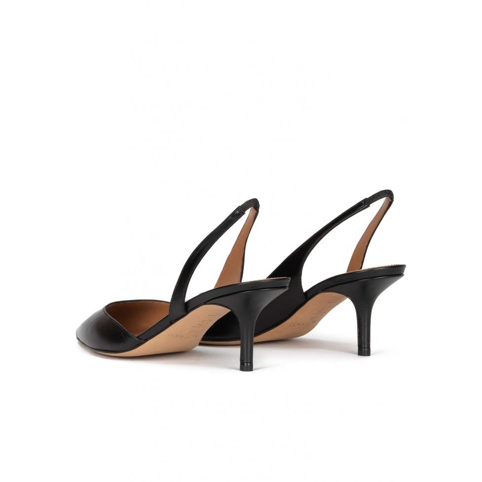 pura lópez Zapatos negros de piel con tacón medio y punta fina Últimos 2 días