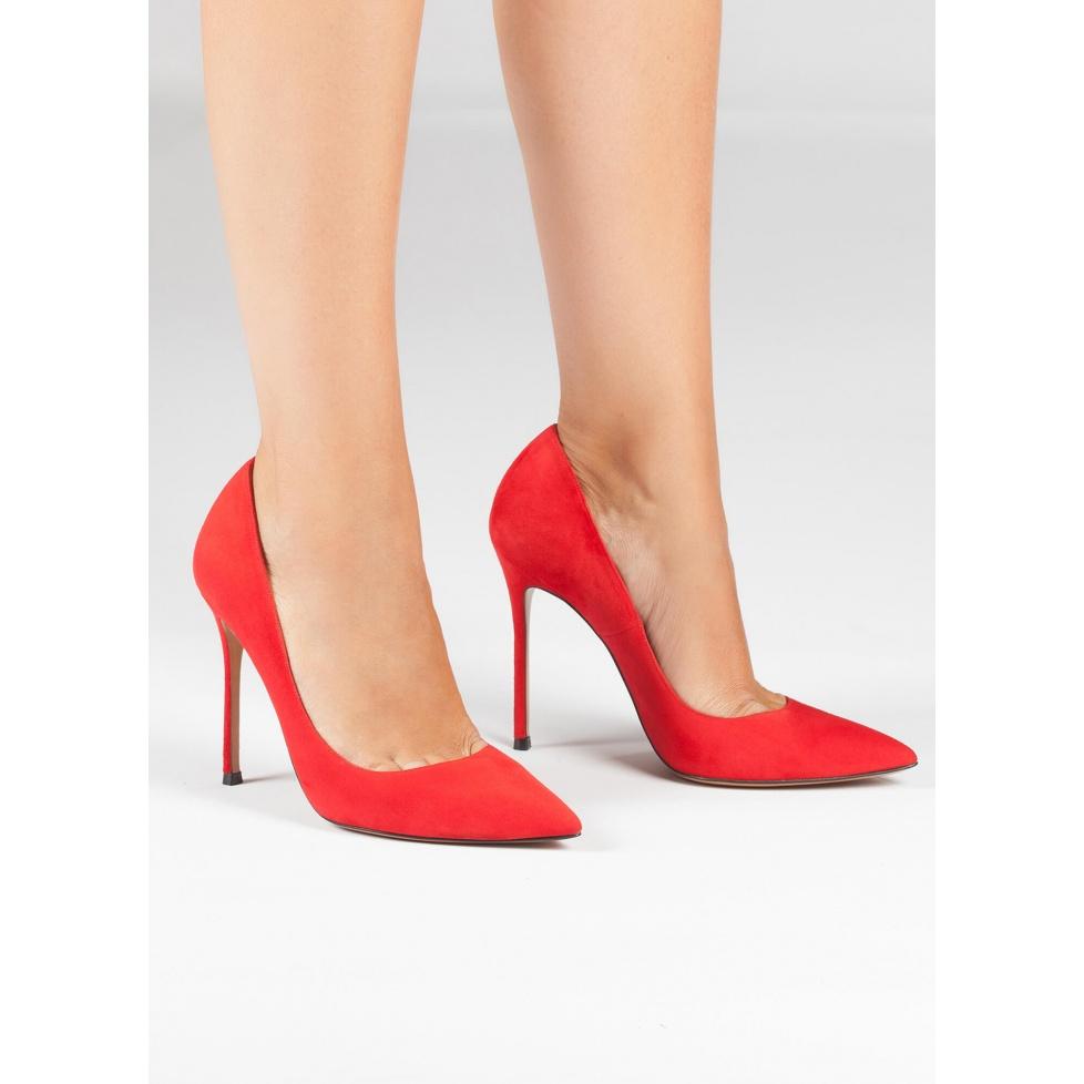 pura lópez Stilettos realizados en ante rojo Oferta especial