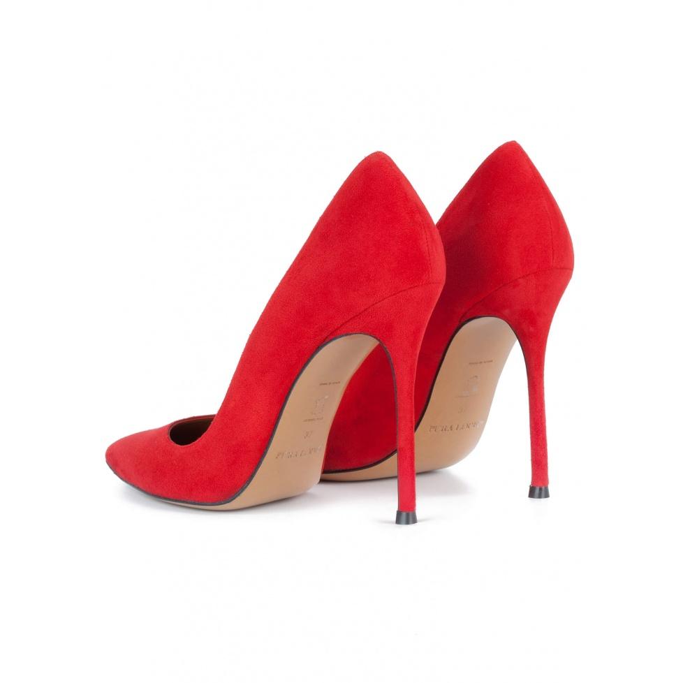 pura lópez Stilettos realizados en ante rojo Oferta especial