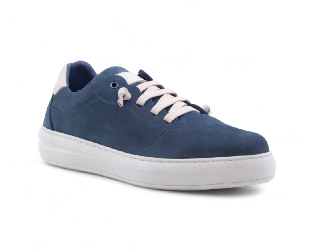 raquel perez Zapatilla Maxwell Piel Marino Beige Hombre En línea