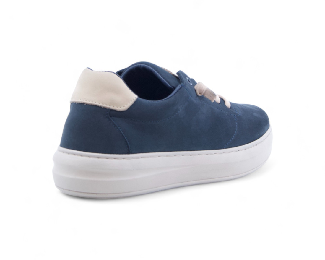 raquel perez Zapatilla Maxwell Piel Marino Beige Hombre En línea
