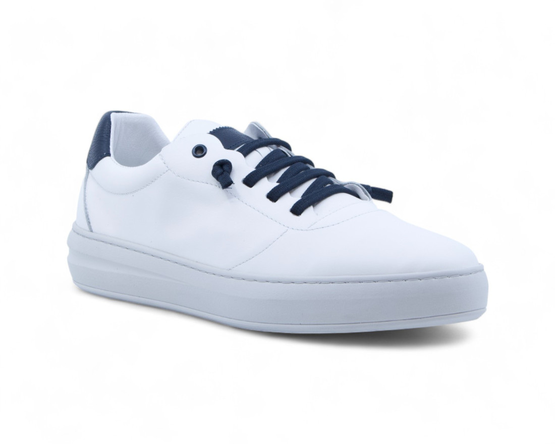 raquel perez Zapatilla Maxwell Piel Blanco Marino Hombre Outlet