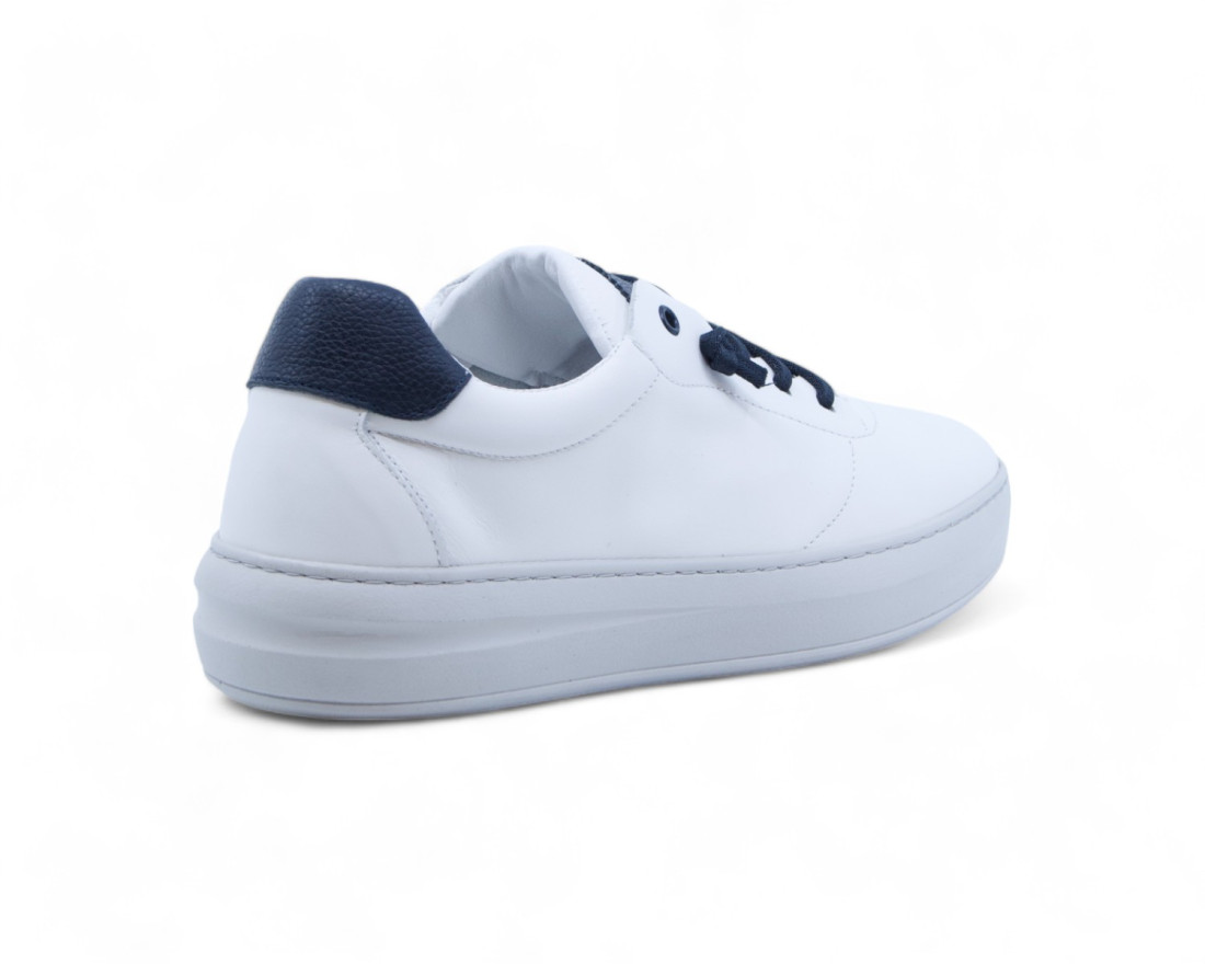 raquel perez Zapatilla Maxwell Piel Blanco Marino Hombre Outlet